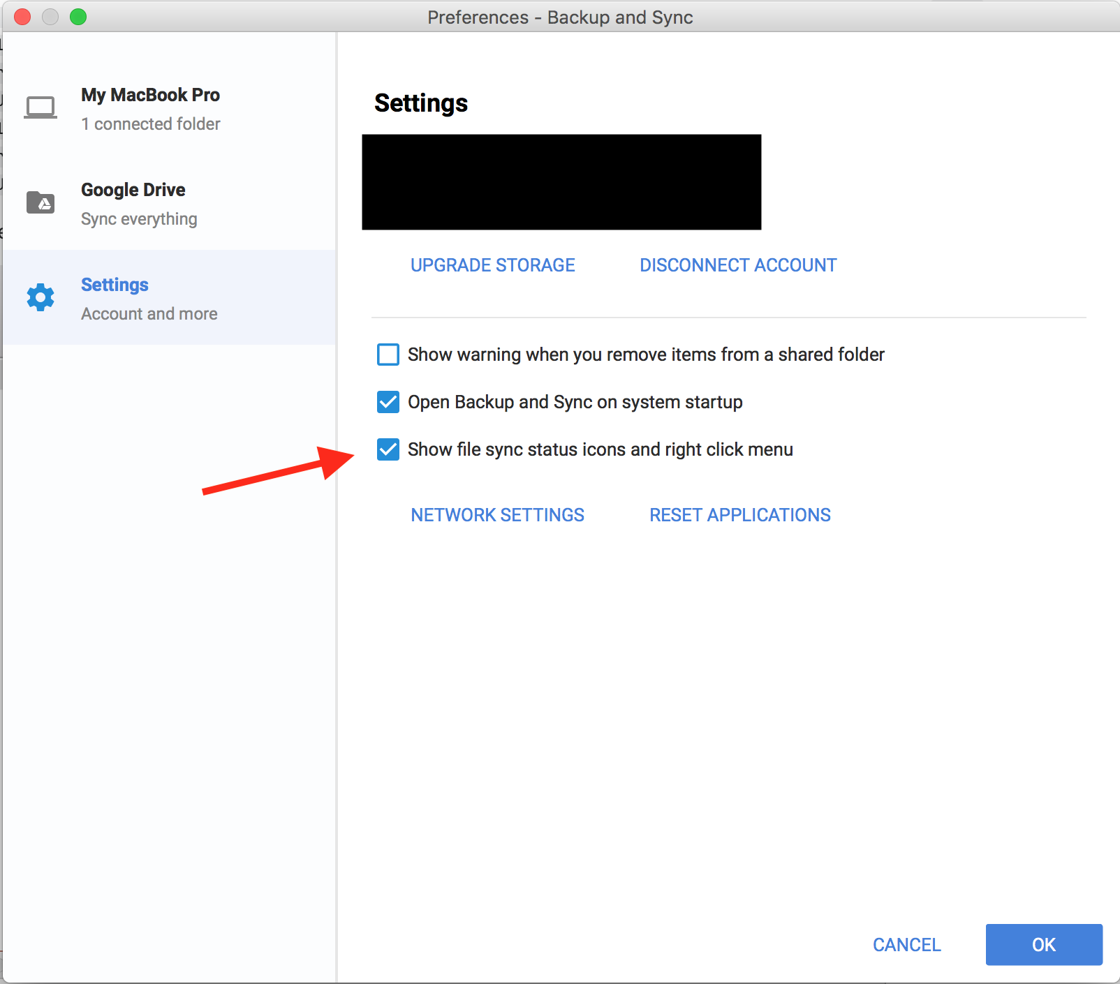 google docs sync for mac gray check box for sync with computer